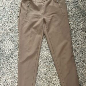 Zac & Rachel Petite Slim Fit Trousers - Taupe, Size 2P